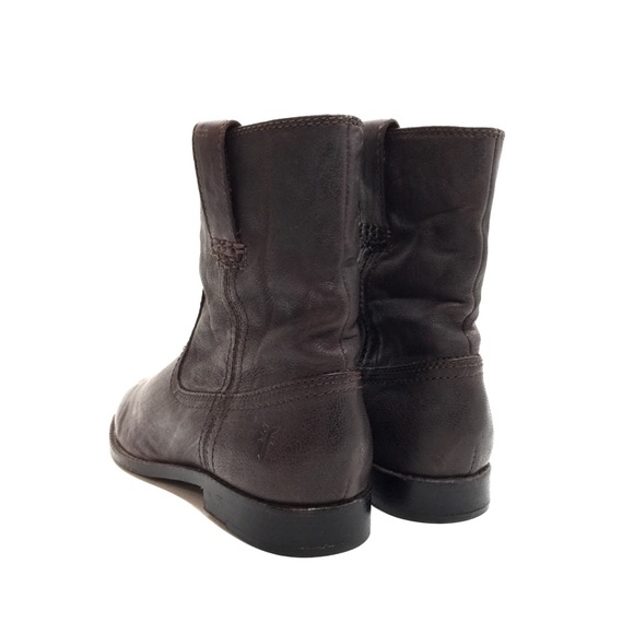 FRYE Brown Leather Anna Shortie Ankle Boots - Picture 7 of 8